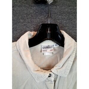 Gramicci Womens Shirt XL Beige Corduroy Button Up VTG USA Made Original Freedom